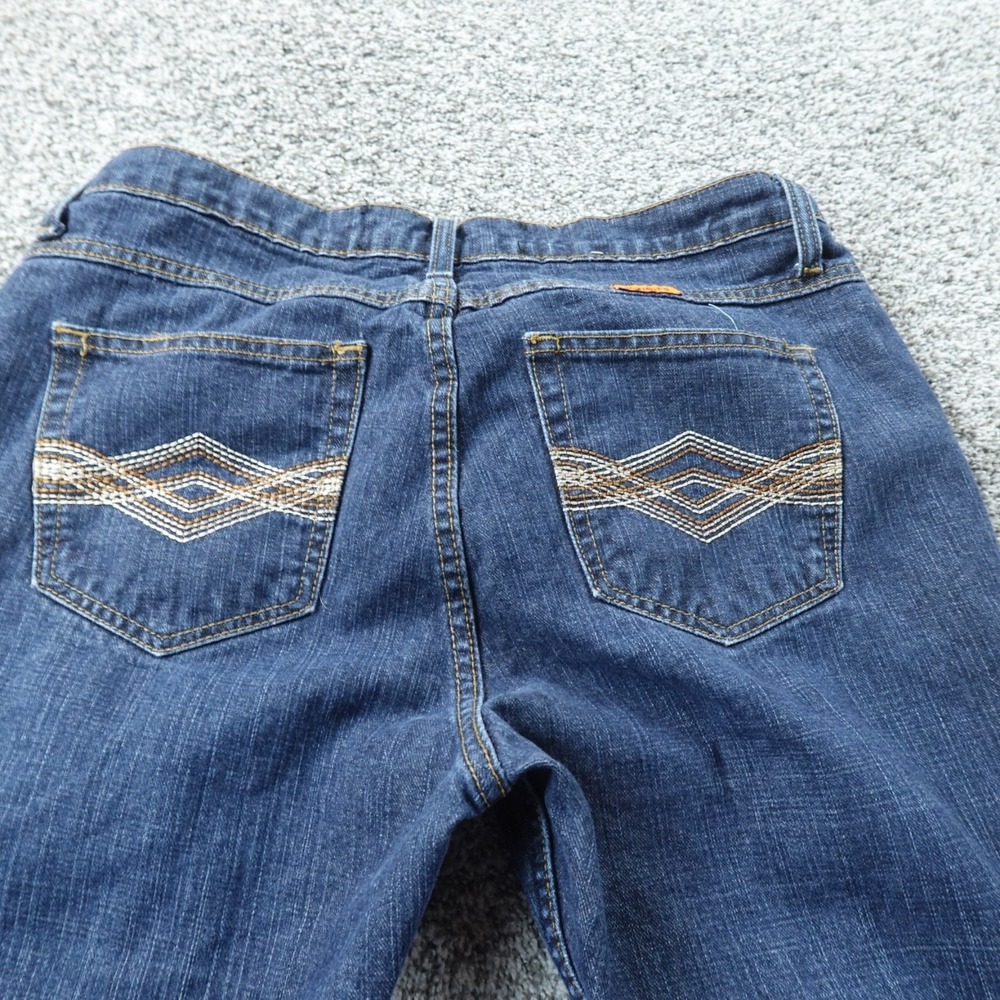 Wrangler Jeans Womens 11 Dark Blue Denim Pants Boot Cut Flame Resistant Western - Picture 10 of 12